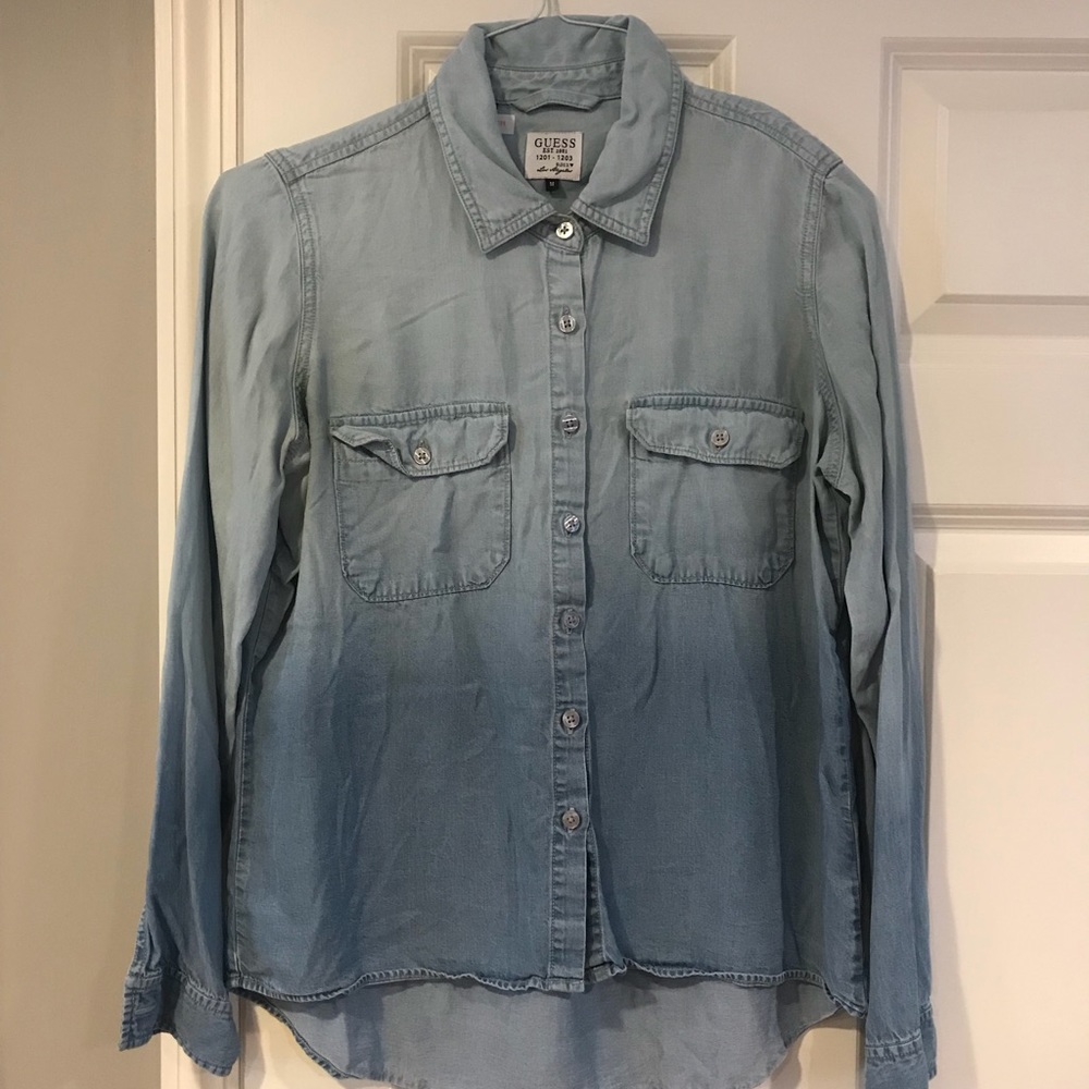 3/$12. Guess denim shirt: M.